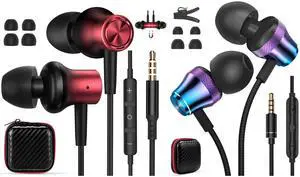 AFGHOA 2 Pack 3.5mm Jack Earbuds Wired Earphones