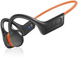 Bone Conduction Headphones,Upgraded IPX7 Waterproof Wireless Earbuds,Open Ear Headphones Bluetooth 5.3 with Mic,10H Playtime for Running,Cycling,Hiking,Gym,Workout. (Orange)