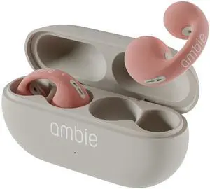 ambie Sound earcuffs AM-TW02, Open Ear Wireless Earphones for Comfort, Bluetooth 5.3 Earbuds for Sports, Running, and Workouts | 6 hr Play Clip-on Ear Cuff