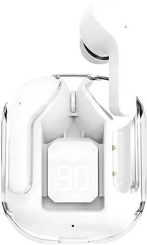 Wireless Bluetooth Earbuds with Microphone, in-Ear Headphones with Charging Case, Compatible with iPhone, Samsung, Android. Best Alternative to AirPods for Calls, Running, and Workouts (White)
