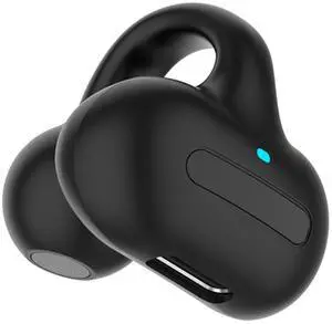 Bluetooth Ear Clip Wireless Earbud Open Ear Headphone - Bone Conducting Induction Earphone for Workout, Cycling, Running (Black)