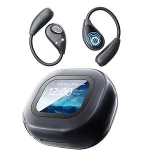 AI Language Translation Earbuds, LCD Touch Screen OWS Real-Time Translator for 144 Languages & Accents Headphones Translator Ideal for Travel Business Learning Translation Device Earphone