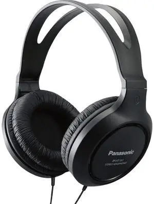 Panasonic Headphones, Lightweight Over the Ear Wired Headphones with Clear Sound and XBS for Extra Bass, Long Cord, 3.5mm Jack for Phones and Laptops - RP-HT161-K (Black)