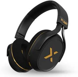BlueAnt Pump X - The Gym Headphones | Sports Headphones | Cushioned & Cooling Ear Pads | (ANC) Active Noise Cancelling/Advanced Transparency | Wireless | Up to 58hr Play Time (Black | Gold)