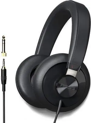 Philips SHP6000 Wired Headphones Studio Monitor & Mixing DJ Stereo Headsets Over Ear Headphones Wired Noise Isolation with High Resolution Audio, Deep Bass and Superior Comfort