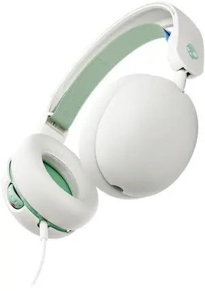 Skullcandy Grom Wired Headphones, Volume-Limiting Audio, Comfortable Over-Ear Fit, Foldable, Designed for Kids 6+, Convenient for Travel with 3.5mm Plug, Built-in Microphone - Bone Seafoam