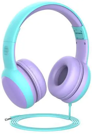 gorsun Kids Headphones with Limited Volume, Cat Ear Toddler Headphones, Wired Headphone Over Ear for Boys and Girls,Stereo Sound Foldable 3.5mm Headset for Children