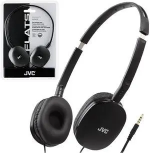 JVC Flats On-Ear Wired Headphones - Flat Foldable Design - 30mm Driver for Powerful Sound - Soft Ear-Pads for Comfort - Steel Headband - Lightweight & Portable - PC/Laptop/Gaming - 3.5mm Slim Plug