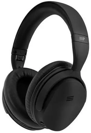 Monoprice Wireless Over Ear Headphones - Active Noise Cancelling (ANC) Bluetooth 5.0, Extended Playtime, Qualcomm aptX Audio, 40mm Drivers, Black