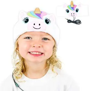 CozyPhones Over The Ear Headband Headphones - Kids Headphones Volume Limited with Thin Speakers & Super Soft Stretchy Headband - White Unicorn CozyPhones Over The Ear Headband Headphones - Kids Headphones Volume Limited with Thin Speakers & Super Soft Stretchy Headband - White Unicorn