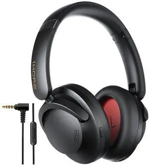 1MORE SonoFlow Pro HQ51 Wireless Over-Ear Headphones, Reduce Noise by Up to 45dB, Hi-Res Audio, 100H Playtime, App Control, Bluetooth 5.4, AI Clear Calls, Ultra-Light Comfort for Travel Office, Black