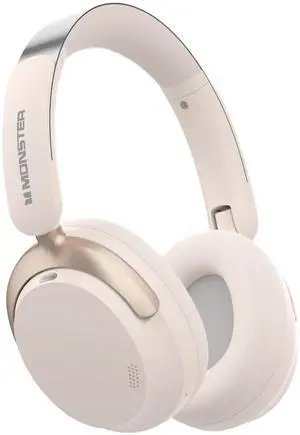 Monster Persona 3rd ANC Active Noise Canceling Headphones, Over-Ear Wireless Bluetooth Headphones with 6 Mics, 70H Playtime and 3 EQ Modes, Deep Bass, Foldable Comfort Design for Travel, White