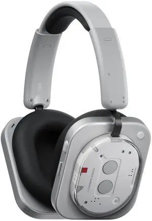 Nothing Headphone (1) Hybrid Active Noise Cancelling Headphones, Wireless Over Ear Headphones with 6 MICS, Personalized Spatial Audio, Tuning by KEF, Up to 80 Hours Playtime, Bluetooth Headset White