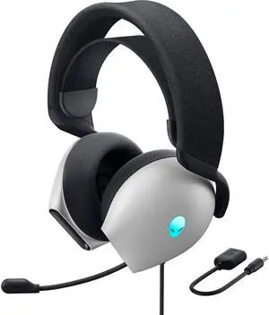 Alienware AW520H Wired Gaming Headset - Dolby Atmos, Unidirectional, AlienFX 16.8 Million RGB Colors, Microphone Mute, Volume On-headset Controls, 40mm Hi-Res Certified - Lunar Light