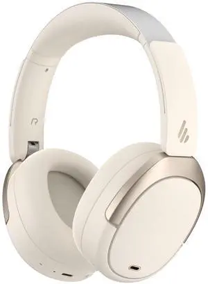 Edifier W80 Over Ear Headphones with -49dB Active Noise Cancelling, LDAC AAC Hi-Res Wired & Wireless, AI Clear Call, Fast Charging, Multipoint Connection, Bluetooth V5.4 - Ivory
