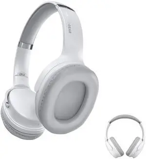 HyperGear Collapsible Wireless Headphones with HD Stereo Speakers, Flip Ear Cups for Solo and Full Stereo Music, Bluetooth Headphones Sound, Foldable Design - White