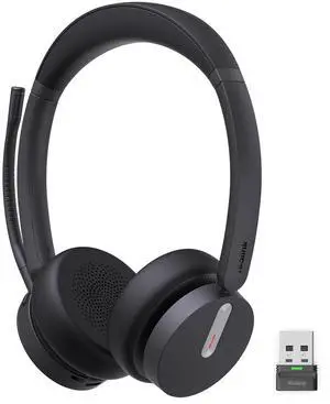 Yealink BH70 Dual Wireless Headset with Mic for Work, Bluetooth Headphone with Teams Certification, up to 35h Talk Time, 147g All-Day Wearing Comfort, Perfect for Open Office Home Hybrid Work, USB-A