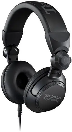 Technics Professional DJ Headphones with 40mm CCAW Voice Coil Drivers, 270deg Swivel Housing and Locking Detachable Cord; Lightweight, Foldable High Input - EAH-DJ1200-K (Black)