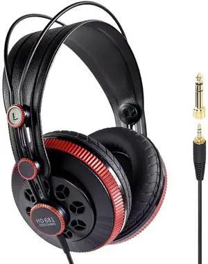 Superlux HD681 Air Professional Monitoring Semi-Open Back Headphones with AIR Cushion Earpads, Wired Over-Ear with High-Resolution Sound, 3.5 & 6.3mm Adapters for Casual Listening Recording DJ Gaming