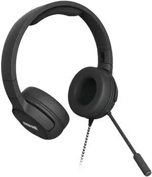 Maxell Kids Overear Headset with Boom Mic -Safe Listening with 85dB-95dB Volume Limiting, Flexible Boom Mic, Chew Proof Cord, Mute & Volume Control, Share Port