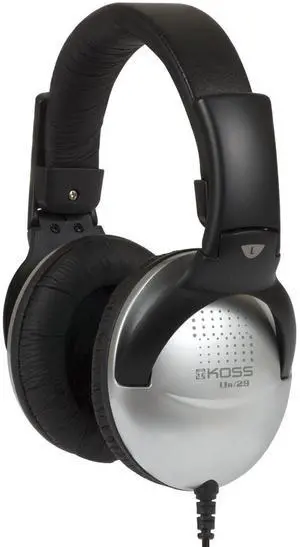 Koss UR29 Collapsible Portable Headphones, Standard Packaging Black, Silver