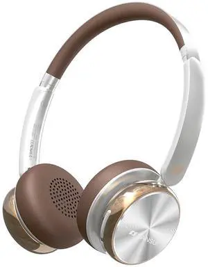 SANSUI ANC Wireless Headphones,Over Ear Headphones with 50H Battery Life,Active Noise Cancelling,Deep Bass,Memory Foam Ear Cups,Travel,Office,Bluetooth 5.4, Adjustable Headband, DT11 (Brown)