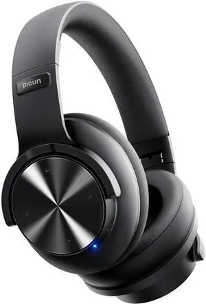 Picun B8 Bluetooth Headphones, 120 Hours Playtime, 3 EQ Modes, Deep Bass, Over Ear, Black