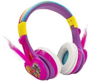 eKids Trolls Band Together Bluetooth Headphones for Kids, Wireless Headphones with Microphone Includes Aux Cord, Volume Reduced Kids Foldable Earphones for School, Home, or Travel