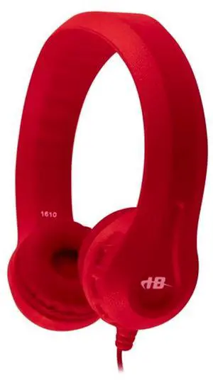 HamiltonBuhl KIDS-RED Hamilton Buhl Flex-Phones Foam Headphones, Red, kindergarten Grade to 3 Grade, Small