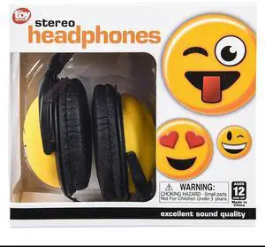 Emoticon Stereo Headphones High Resolution Over Ear Headphones, Comfortable Padded Headsets to Express Your Style with Every Beat!
