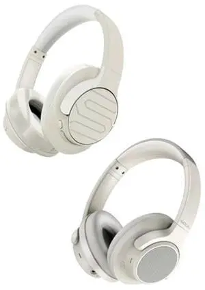 Soul Electronics Bundle of Beige Foldable Wireless Over Ear Headphone and Beige Active Noise Cancelling Headset