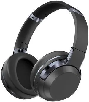 ZIHNIC Active Noise Cancelling Headphones, Wireless Bluetooth Headset Low Latency-Black