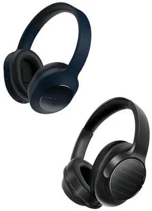 Soul Electronics Bundle of Blue Active Noise Cancelling Headphone and Black Over Ear Bluetooth Headset