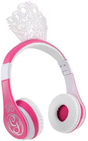 eKids Wicked Glinda Bluetooth Headphones, Wireless Headphones with Microphone Includes Aux Cord, Volume Reduced Kids Foldable Earphones for School, Home, or Travel