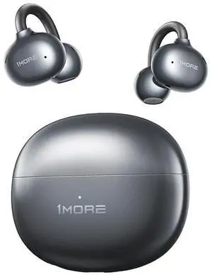 1MORE S20 Open Ear Headphones, Lightweight Comfort Clip-On Wireless Earbuds, 30H Playtime Bluetooth 5.4 Headphones with 4 ENC Microphones, IPX5 Water Resistance, Secure Fit for Sports Workout, Black