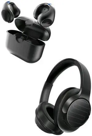 Soul Open Ear Headphones True Wireless Ear Clip Earbuds and Over Ear Bluetooth Headphones Low Latency for Workout, Driving, Meeting
