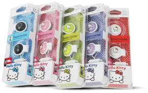 Bandal & Neoul Kitty's Officially Licensed Earphones with Ear Clips for Comfort - Model KHP-317-3 Colors (Black)