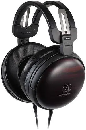 Audio-Technica ATH-AWKT Closed-Back Dynamic Wooden Headphones (Striped Ebony)