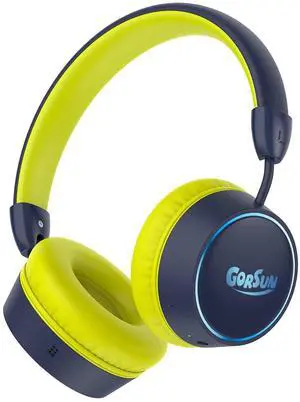 Kids Bluetooth Headphones, 85dB Volume Limited, 68 Hours Playtime, Bluetooth 5.4, Colorful LED Lights Kids Headphones Wireless with Microphone, Headset Birthday Gift for 1-13 Year Olds (Blue)