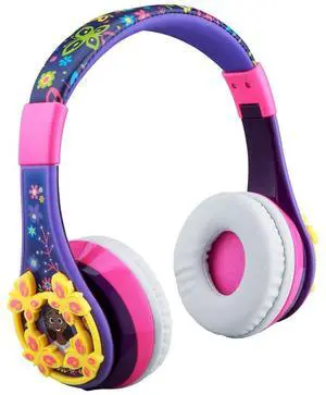eKids Disney Encanto Kids Bluetooth Headphones, Wireless Headphones with Microphone Includes Aux Cord, Volume Reduced Kids Foldable Earphones