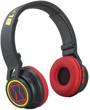 Black Widow Kids Bluetooth Headphones, Wireless Headphones with Microphone Includes Aux Cord, Volume Reduced Kids Foldable Headphones for School, Home, or Travel