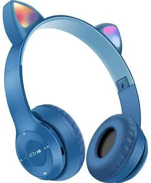 2049 Wireless Bluetooth Headphones with Gradient Color Changing LED Lights  (Dark Blue)