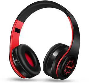 Bluetooth Headphones, Chat- Comfortable Over Ear Stereo Headphones,7 Breathing Led Lights up, Wireless Headset for Adult Teen Kid for Phone/Samsung/Pad/PC/Android/Laptop/TV (Red)