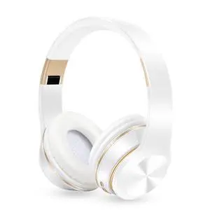 GREAT SAGE Wireless Over Ear Bluetooth Headphones, 20H Playtime, Hi-FI Audio, Deep Bass, with FM and MP3 Player for Travel, Home Office,Game,Chatting Black Color (Pearl White)