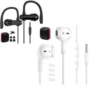 AIAUXAI Wired Over Ear Earbuds, 3.5mm Jack Earphones with Microphone for iPhone laptops PC Noise Cancelling Headphones HiFi Stereo Phone Calls