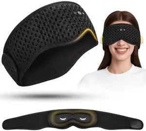 ASIILOVI Bluetooth Sleep Mask HF016 Sleep Headphones with Detachable & Washable 3D Contoured Eye Mask, Integrated Adjustable Hook-and-Loop Eye Masks for Sleep, Perfect for Men/Women/Teens Sleep Gifts