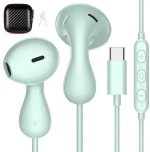 USB C Headphones for Samsung S24 Ultra S23 FE, Type C Earphones with Microphone HiFi Stereo Wired Earbuds Corded in Ear Bud for iPhone 16 15 Pro Max Plus Galaxy A35 S22 A53 Pixel 9 8 7 Pro OnePlus 12R