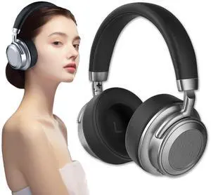 Wireless Headphones Bluetooth, Noise Canceling Headphones Over Ear, Built-in Micphone, 38 Hours Up Battery Life, Bluetooth 5.4&HiFi, Retro Headphone for Home Office Travel Birthday Gift(Black)
