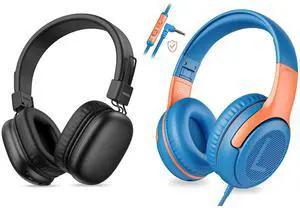 awatrue Kids Headphones Wired Toddler Headphones with Microphone, Over-Ear Headphones, 85/94dB Volume-Limiting, 3.5mm Jack, Foldable On-Ear Design - Safe & Comfortable for Learning & Entertainment