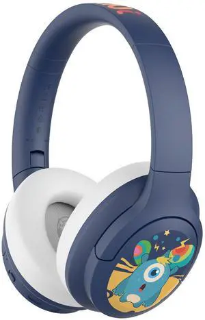 BAMINI Space Active Noise Cancelling Headphones, Wireless Over-Ear Bluetooth 5.0 Headphones with 50H Playtime, Adjustable Volume Limit (75/85/94dB), Ideal for Study, Travel, and Home Office (Blue)